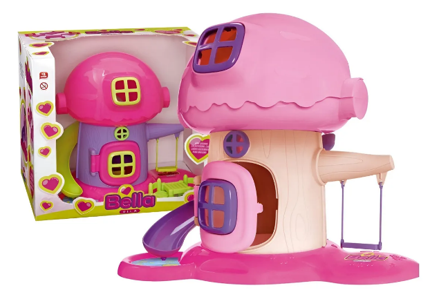 Casinha de Boneca Bella Vila com Árvore, Acessórios e Balanço