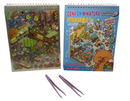 Kit 2 Cadernos de Adesivos 3D Capivara – Mini Mundo com Pinça e Cenários Encantadores!