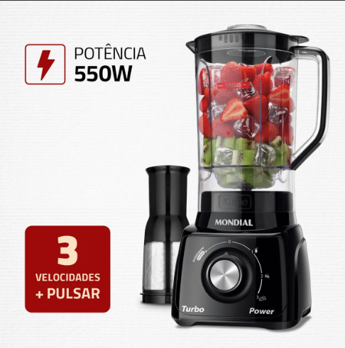 Liquidificador Turbo Power Mondial 550W L-99 FR