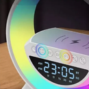 Luminária RGB com Caixa de Som, Carregador por Indução e Relógio – G Speaker