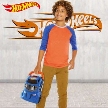 Maleta 20 Carrinhos Hot Wheels com 4 Lançadores Porta Radical Azul – A emoção das corridas vai onde você for!