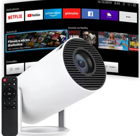 Mini Projetor Portátil FC Fullcam 4K Android Full HD Smart Wi-Fi – Cinema em Casa HY300