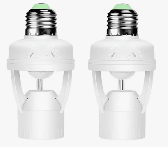 Kit com Sensores de Presença para Lâmpada E27 com Fotocélula
