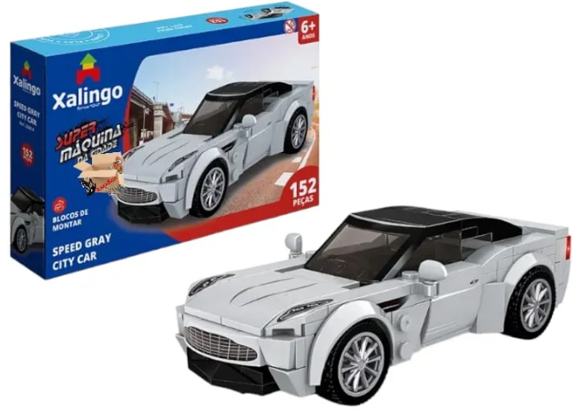 Brinquedo Pedagógico Blocos de Montar Carrinhos Super Máquina Cidade – Xalingo
