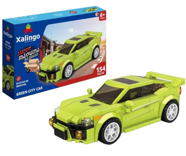 Brinquedo Pedagógico Blocos de Montar Carrinhos Super Máquina Cidade – Xalingo