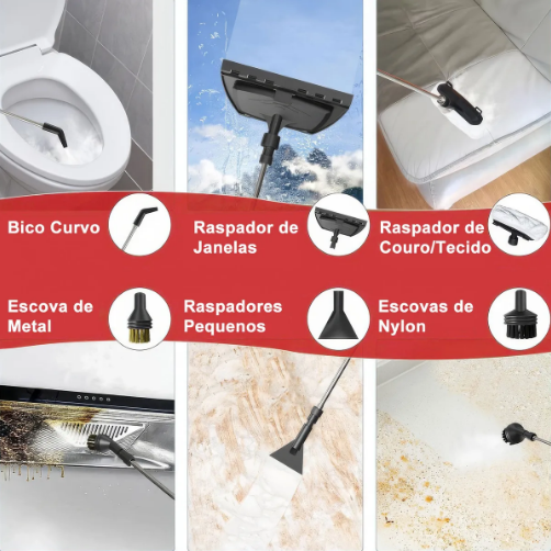 Limpador a Vapor 2500W – Potência Máxima para uma Limpeza Profunda e Sem Esforço