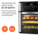 Air Fryer Forno Mondial 12L 2000W – Alta Potência, 3 Repartições e Sabor Sem Óleo!