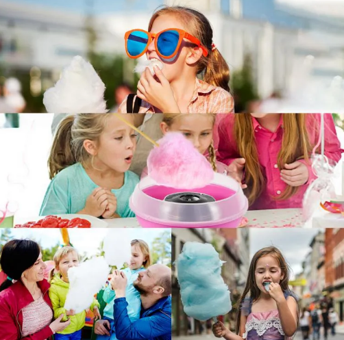 Mini Máquina de Algodão Doce Elétrica Diversão e Doçura em Casa