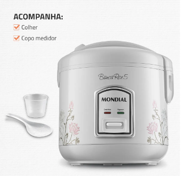 Panela de Arroz Fast Rice 5 Premium Mondial 400W – Praticidade e sabor em todos os momentos