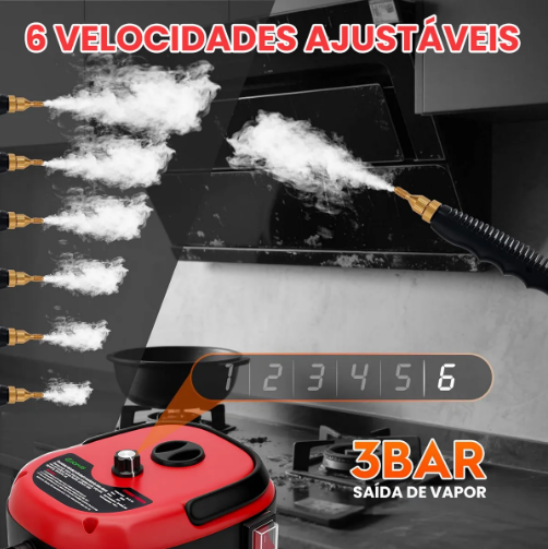 Limpador a Vapor 2500W – Potência Máxima para uma Limpeza Profunda e Sem Esforço