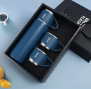 Kit Garrafa Térmica Vacuum Flask Set C/ 3 Xicaras 500ml Inox