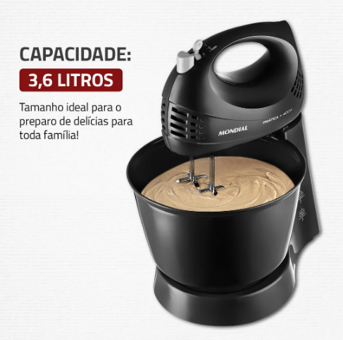 Batedeira Mondial Prática 400W – Potência e leveza para suas melhores receitas!