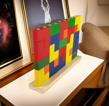 Blocos de Encaixe Vertical Júnior – Brinquedo Educativo 25 Peças Tetris Toy Trade