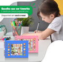 Caderno Bobbie Goods holográfico + 24 canetinhas