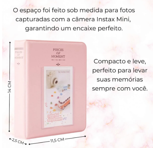 Álbum de Fotos Instax Mini 64 Fotos – Pieces of Moment