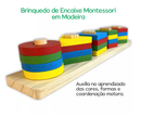 Brinquedo Montessori Infantil Educativo Didático de Encaixe – Aprender Brincando com Cores e Formas!