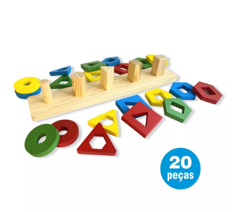 Brinquedo Montessori Infantil Educativo Didático de Encaixe – Aprender Brincando com Cores e Formas!