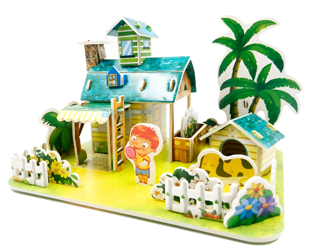 Casinha Miniatura de Montar 3D Castelo de Princesa Infantil – Diversão que desperta a imaginação!