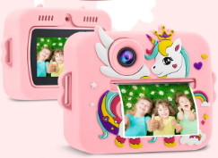Câmera Infantil de Impressão Instantânea Colorida Com Cartão SD 32GB
