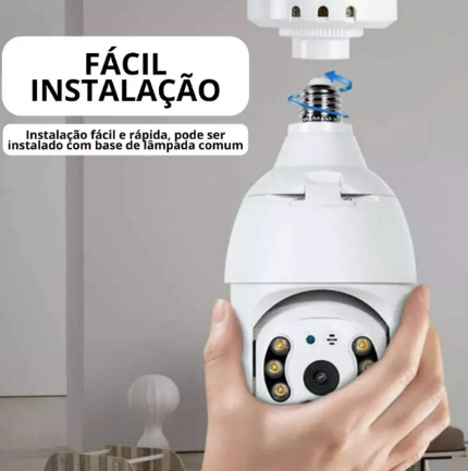 Câmera de Segurança Jortan IP Wi-Fi 360° Lâmpada Bocal E27 com Visão Noturna e Som Bidirecional – App Yoosee