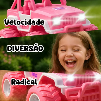 Carrinho Controle Remoto Jipe Rosa-Chiclete – Diversão e Velocidade para Meninas