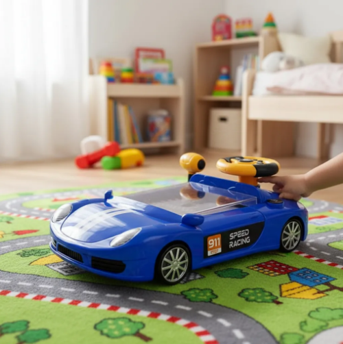 Carro Divertido com Luz e Som + Jogos 2 em 1