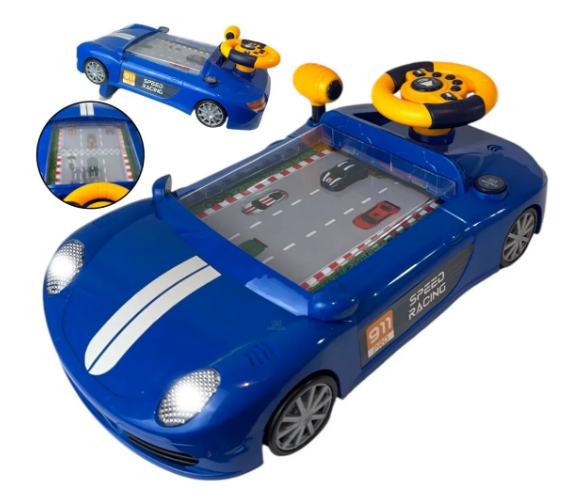 Carro Divertido com Luz e Som + Jogos 2 em 1