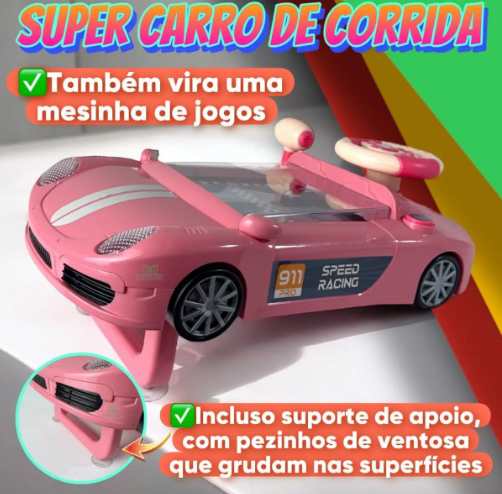 Carro Divertido com Luz e Som + Jogos 2 em 1
