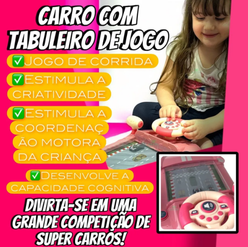 Carro Divertido com Luz e Som + Jogos 2 em 1