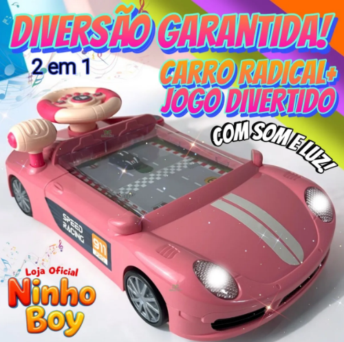 Carro Divertido com Luz e Som + Jogos 2 em 1