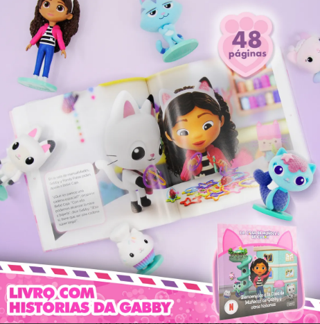 Casa Mágica Da Gabby com 6 personagens e 1 Livro