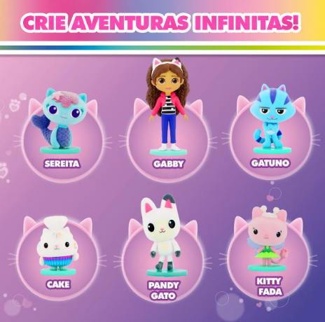 Casa Mágica Da Gabby com 6 personagens e 1 Livro
