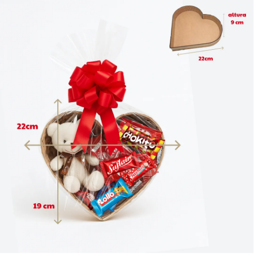Cesta de Chocolate com Urso de Pelúcia – Presente carinhoso e Doce Surpresa