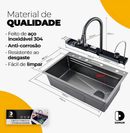 Cuba Gourmet Cascata com LED Inteligente – Inox 304 Premium DOMUM