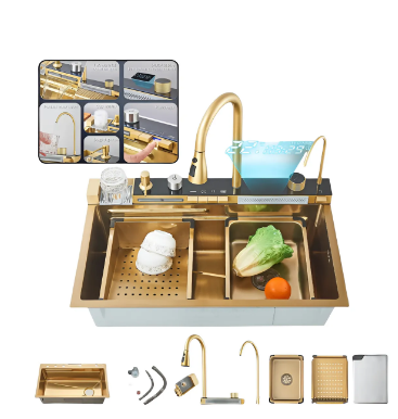 Cuba Gourmet Cascata com LED Inteligente – Inox 304 Premium DOMUM