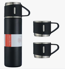 Kit Garrafa Térmica Vacuum Flask Set C/ 3 Xicaras 500ml Inox