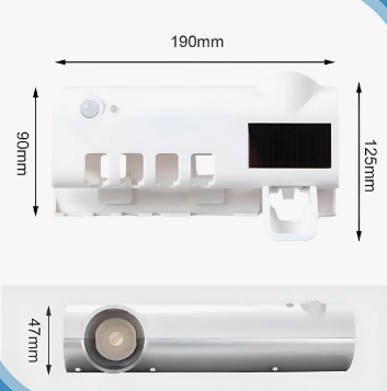 Suporte Porta Escova de Dentes com Dispenser de Pasta e Esterilizador UV – Organização, cuidado e tecnologia para a sua rotina
