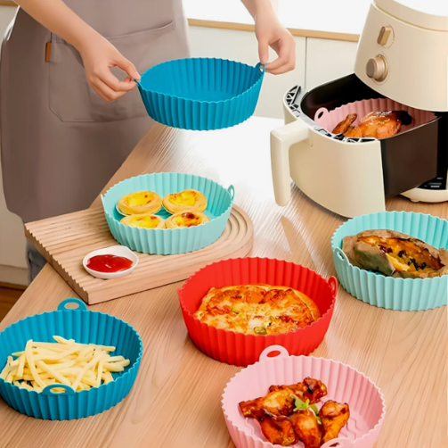 Kit 6 Forros de Silicone Protetores Antiaderentes para Air Fryer – Praticidade, Economia e Cuidado no Seu Dia a Dia