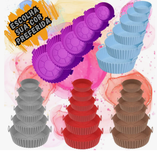 Kit 6 Forros de Silicone Protetores Antiaderentes para Air Fryer – Praticidade, Economia e Cuidado no Seu Dia a Dia