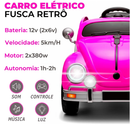 Carro Elétrico Fusca Conversível Infantil 12V com Controle Remoto