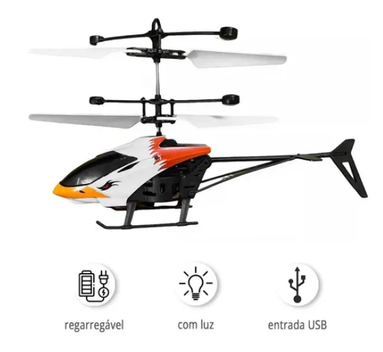 Helicóptero Com Controle Remoto e Sensor