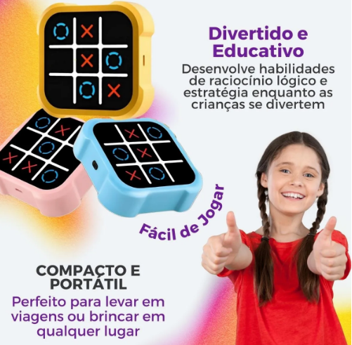 Jogo Da Velha Digital Eletrônico e Portátil - com Luzes e Sons
