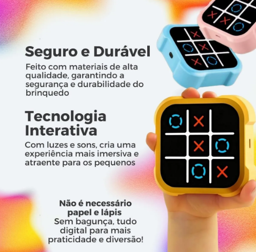 Jogo Da Velha Digital Eletrônico e Portátil - com Luzes e Sons
