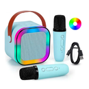 Caixinha Karaokê Mini Portátil com 2 Microfones Sem Fio Bluetooth