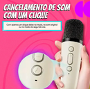 Caixinha Karaokê Mini Portátil com 2 Microfones Sem Fio Bluetooth