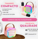 Caixinha Karaokê Mini Portátil com 2 Microfones Sem Fio Bluetooth