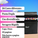 Caderno Bobbie Goods holográfico + 24 canetinhas