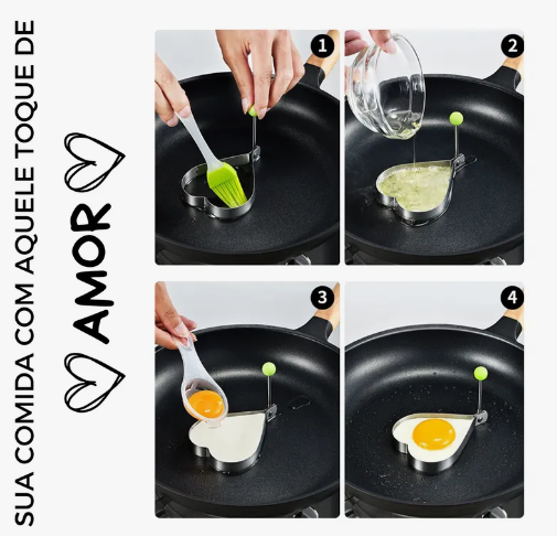 Kit 5 Formas de Aço Inox – Molde para Ovos, Omeletes e Tapiocas Dualh