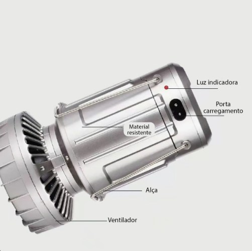 Lampião 3 em 1 com Ventilador e LED – Iluminação, Conforto e Praticidade em Qualquer Lugar