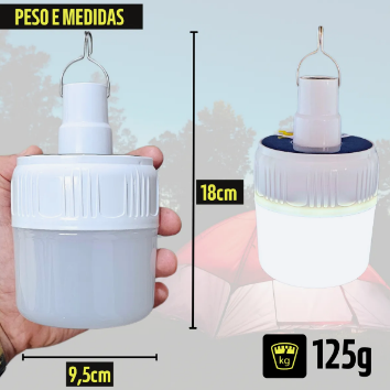 Lâmpada Camping Lampião LED Potente Recarregável – Iluminação Forte para Viver Momentos Inesquecíveis